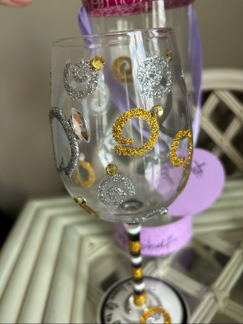 Top Shelf “I Do” Hand-Painted Wine Glass NIP - Picture 10 of 15